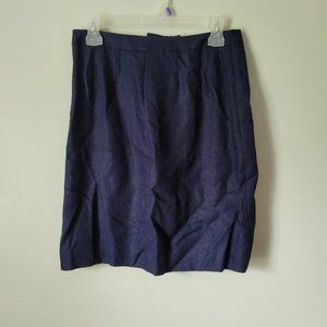 John Paul Richard Uniform Women's Blue Linen Pencil Skirt Petite Sz 8